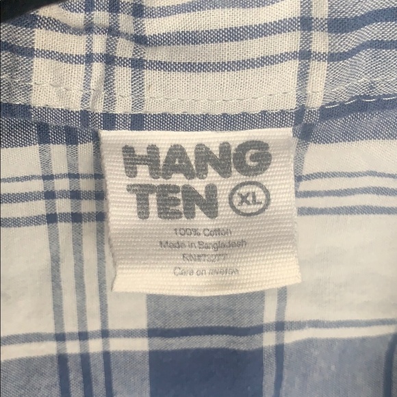 Hang Ten blue plaid short sleeve button down shirt - Picture 3 of 3
